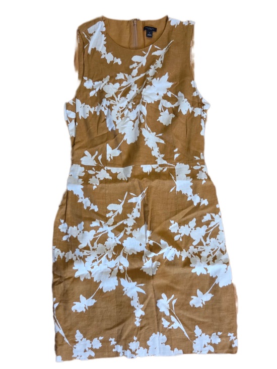 Ann Taylor Dresses & Skirts - Ann Taylor Dark Mustard and White Floral Sleeveless Midi Dress